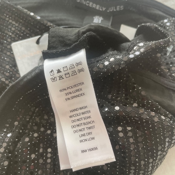 Sincerely Jules Sparkly Black Cow Neckline Sequin Sleeveless Crop Top, Small - Picture 8 of 13